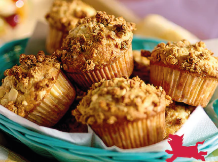 Muffins aux pommes et au granola