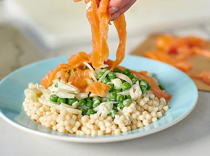 Couscous perlé au fenouil et au saumon fumé