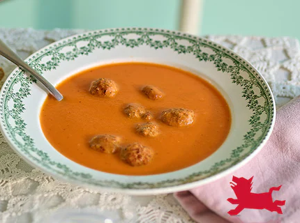 Soupe tomates-boulettes