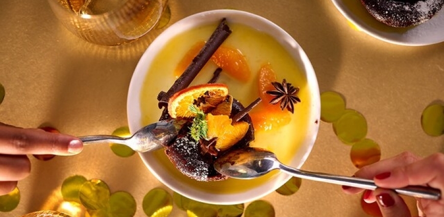 Moelleux au chocolat et sirop de mandarines à l’anis