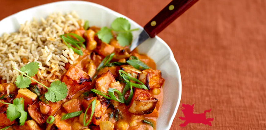 Curry au butternut rôti et aux pois chiches