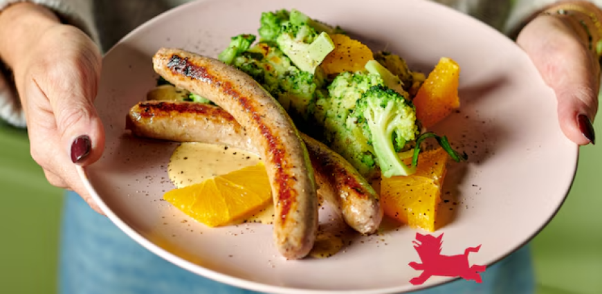 Stoemp vert et chipolatas à l’orange