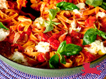 One-pot pasta à la caprese