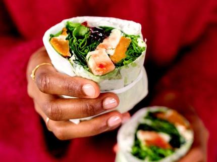 Wraps de laitue aux patates douces