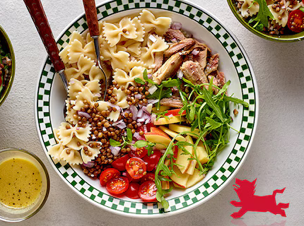 Salade de Pasta aux sardines et lentilles